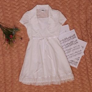 Rare Editions Two Piece White Eyelet Dress and Shrug, Formal